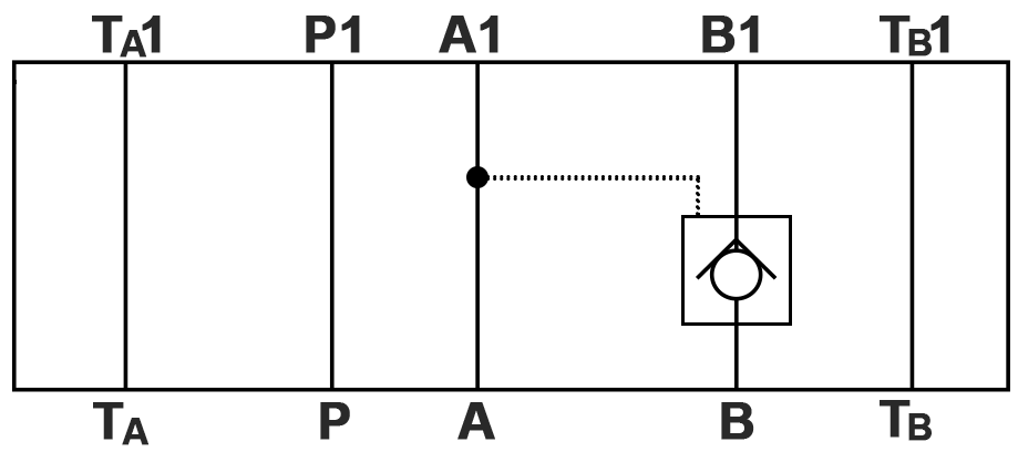 Принципиальная гидравлическая схема клапана ZRE-B02-E1